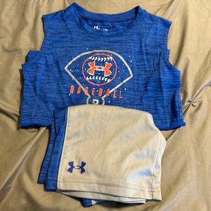 Under Armour boy size 7 muscle shirt and short set.
